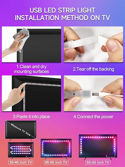 LED TV Light Strip Bluetooth APP Control Music Sync Lighting RGB Flexible Television Ambilight Strip Light TV Back Light Diode